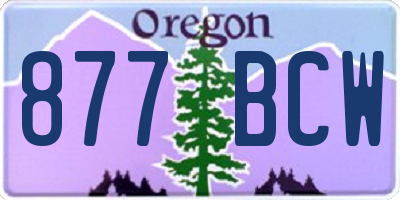 OR license plate 877BCW