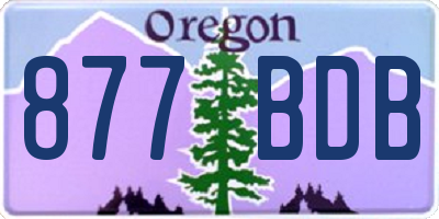OR license plate 877BDB