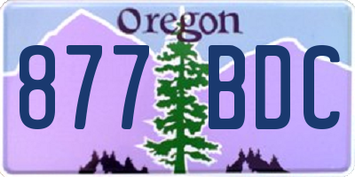 OR license plate 877BDC
