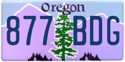 OR license plate 877BDG