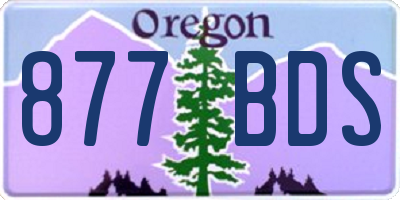OR license plate 877BDS
