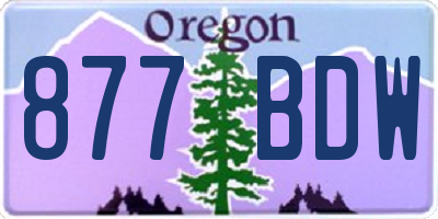 OR license plate 877BDW