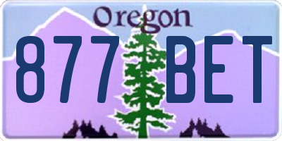 OR license plate 877BET