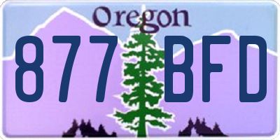 OR license plate 877BFD
