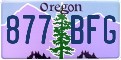 OR license plate 877BFG