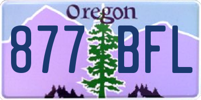 OR license plate 877BFL