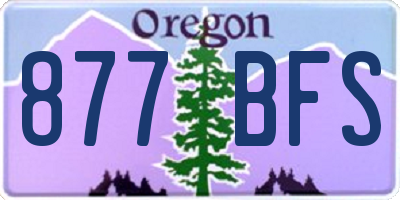 OR license plate 877BFS