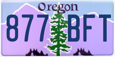 OR license plate 877BFT