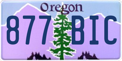 OR license plate 877BIC