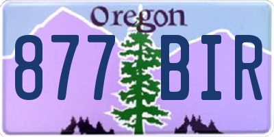 OR license plate 877BIR