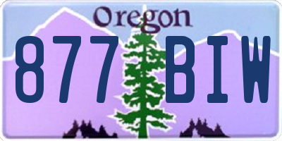 OR license plate 877BIW