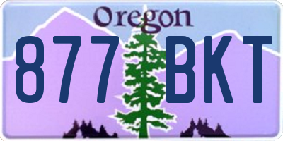 OR license plate 877BKT