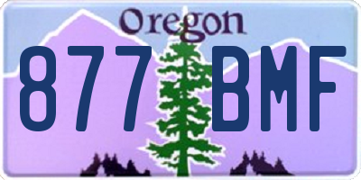 OR license plate 877BMF