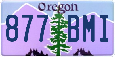 OR license plate 877BMI