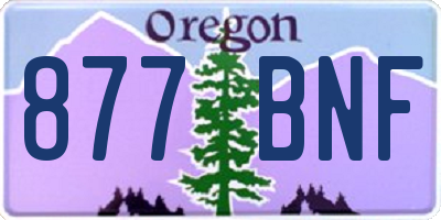 OR license plate 877BNF