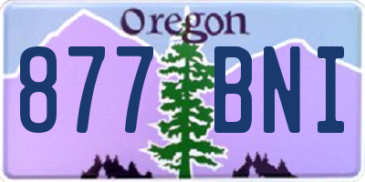 OR license plate 877BNI