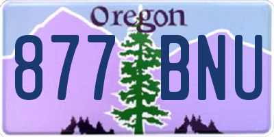 OR license plate 877BNU