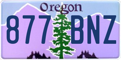 OR license plate 877BNZ
