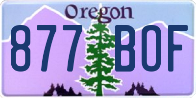 OR license plate 877BOF