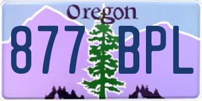 OR license plate 877BPL
