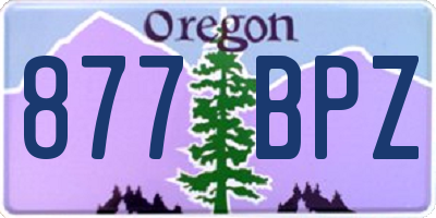 OR license plate 877BPZ