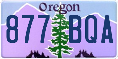 OR license plate 877BQA