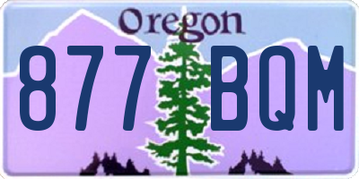 OR license plate 877BQM