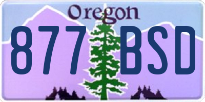 OR license plate 877BSD