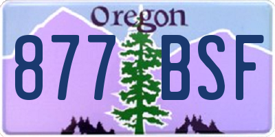 OR license plate 877BSF