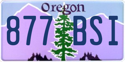OR license plate 877BSI