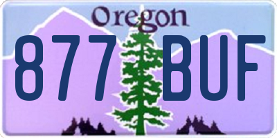 OR license plate 877BUF