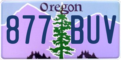 OR license plate 877BUV