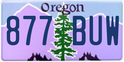 OR license plate 877BUW