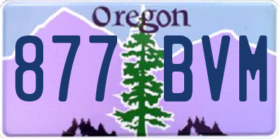 OR license plate 877BVM