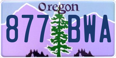 OR license plate 877BWA