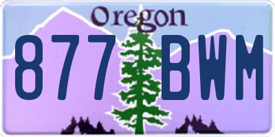OR license plate 877BWM