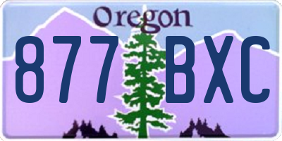 OR license plate 877BXC