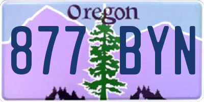 OR license plate 877BYN