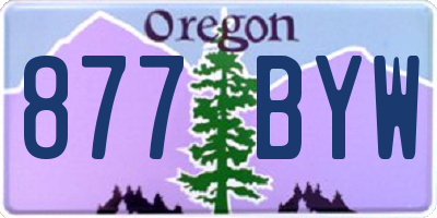 OR license plate 877BYW