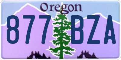 OR license plate 877BZA