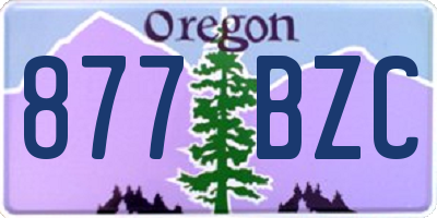 OR license plate 877BZC