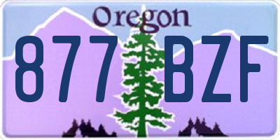 OR license plate 877BZF