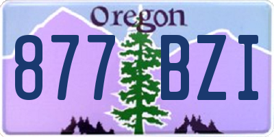 OR license plate 877BZI