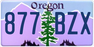 OR license plate 877BZX
