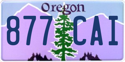 OR license plate 877CAI