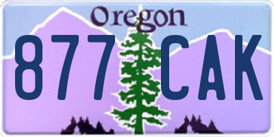 OR license plate 877CAK