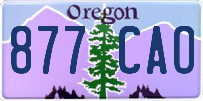 OR license plate 877CAO