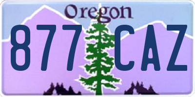 OR license plate 877CAZ