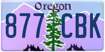 OR license plate 877CBK