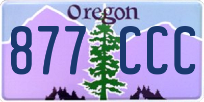OR license plate 877CCC